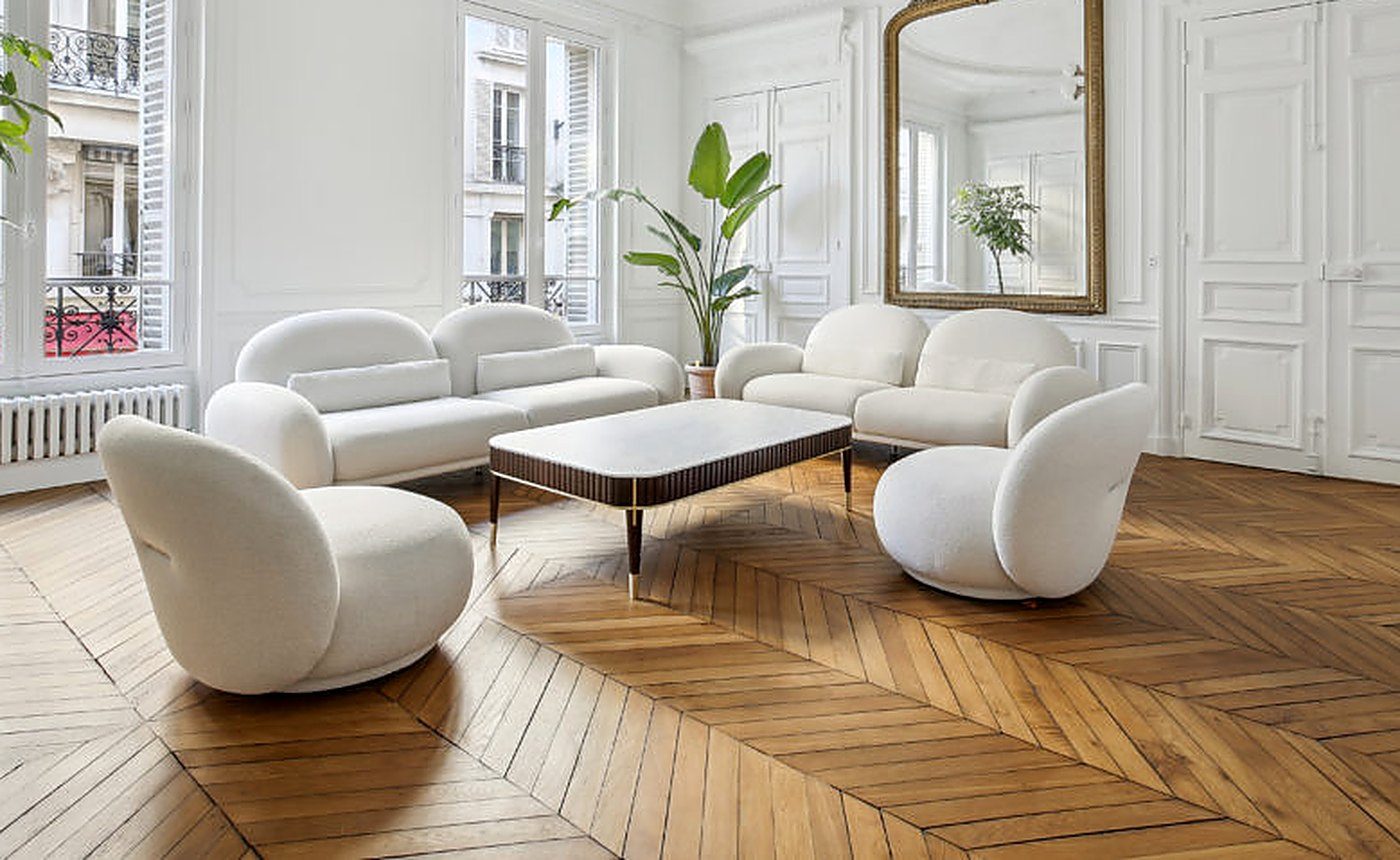 Parquet en point de Hongrie dans un salon haussmannien